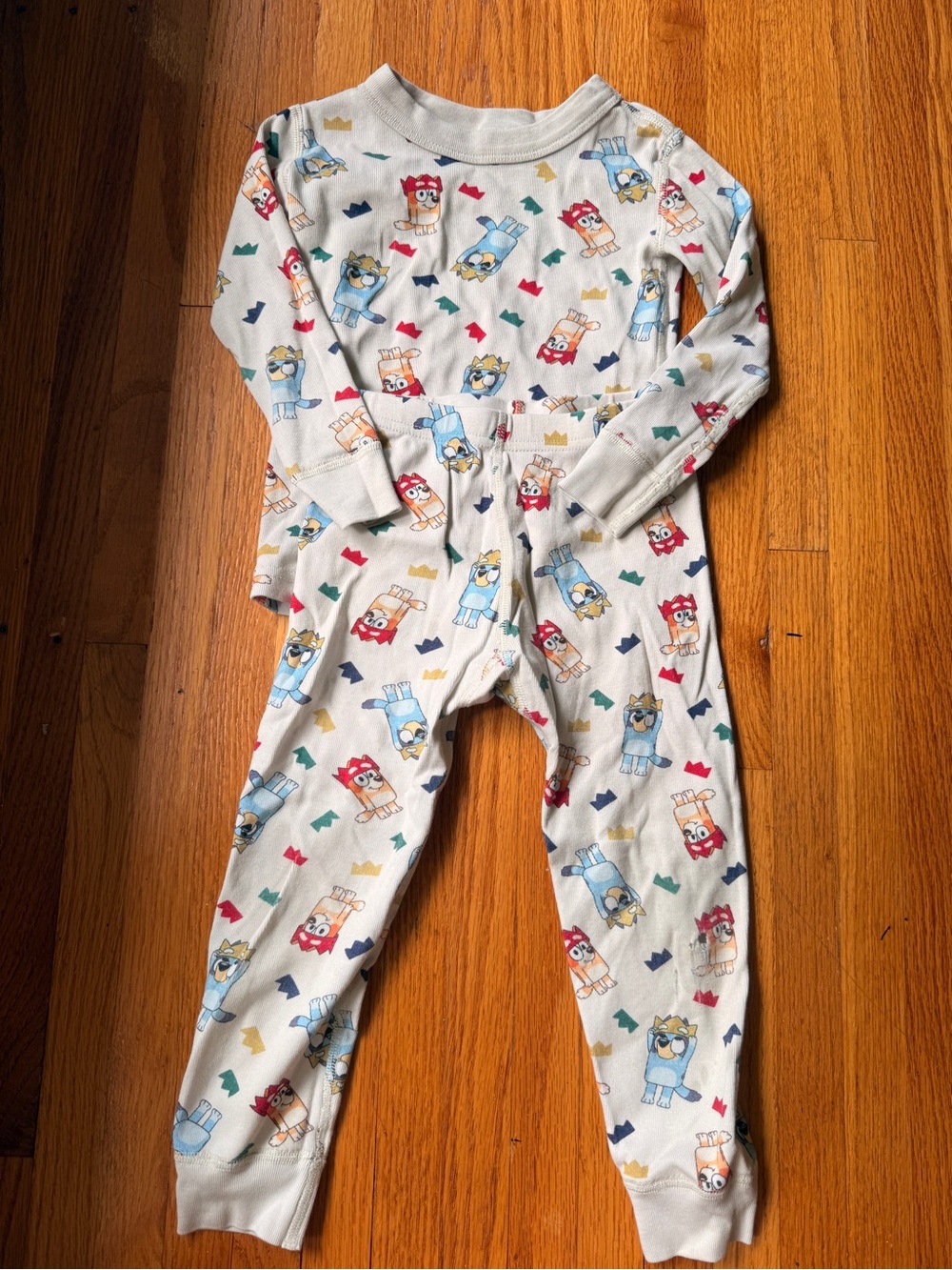 Kids Cream One-Piece Pajama with Colorful Character Print